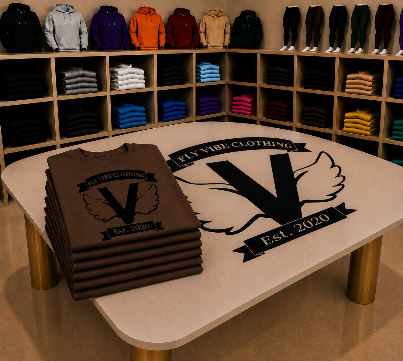 Fly Vibe Original T-Shirts - Brown/Black