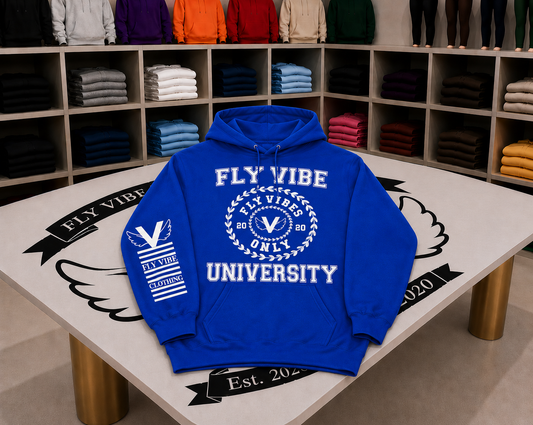 Fly Vibe University Hoodie - Royal Blue/White