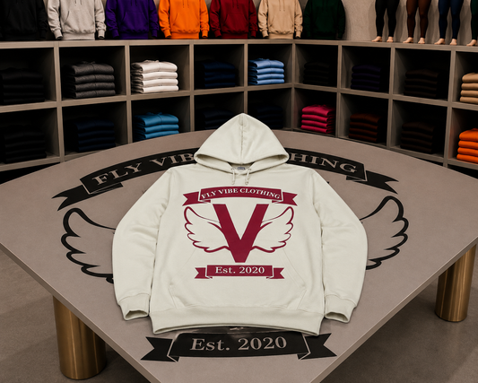 Fly Vibe Original Hoodie - Sand/Red