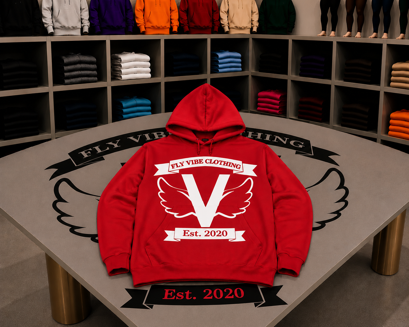 Fly Vibe Original Hoodie - Red/White