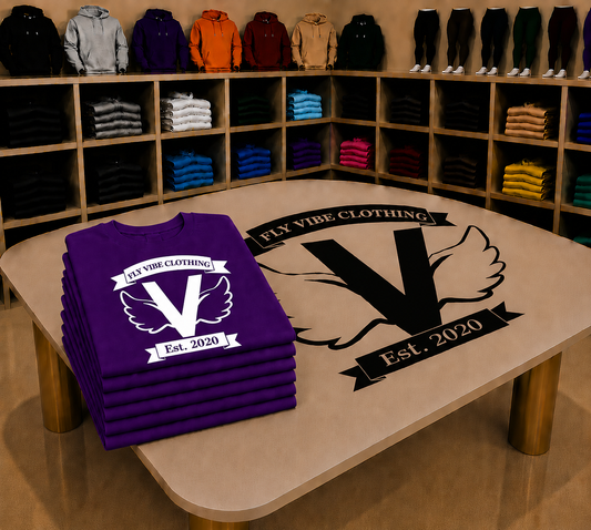 Fly Vibe Original T-Shirts - Purple/White