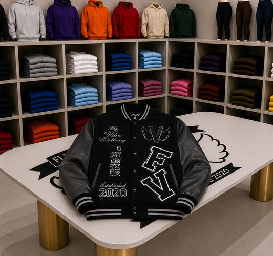 Fly Vibe Letterman Jacket - Black/Grey