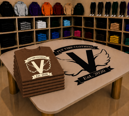 Fly Vibe Original T-Shirts - Brown/ Tan