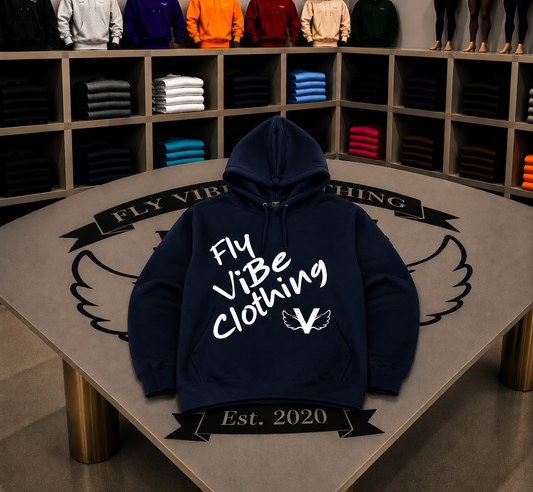Fly Vibe Fresh Words Hoodie - Navy/White