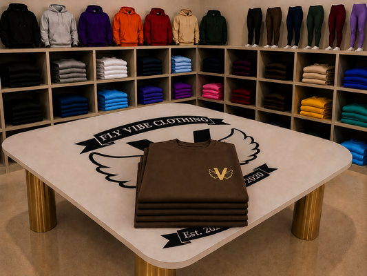 Fly Vibe Logo T's - Brown/Gold