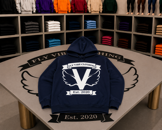 Fly Vibe Original Hoodie - Navy/White
