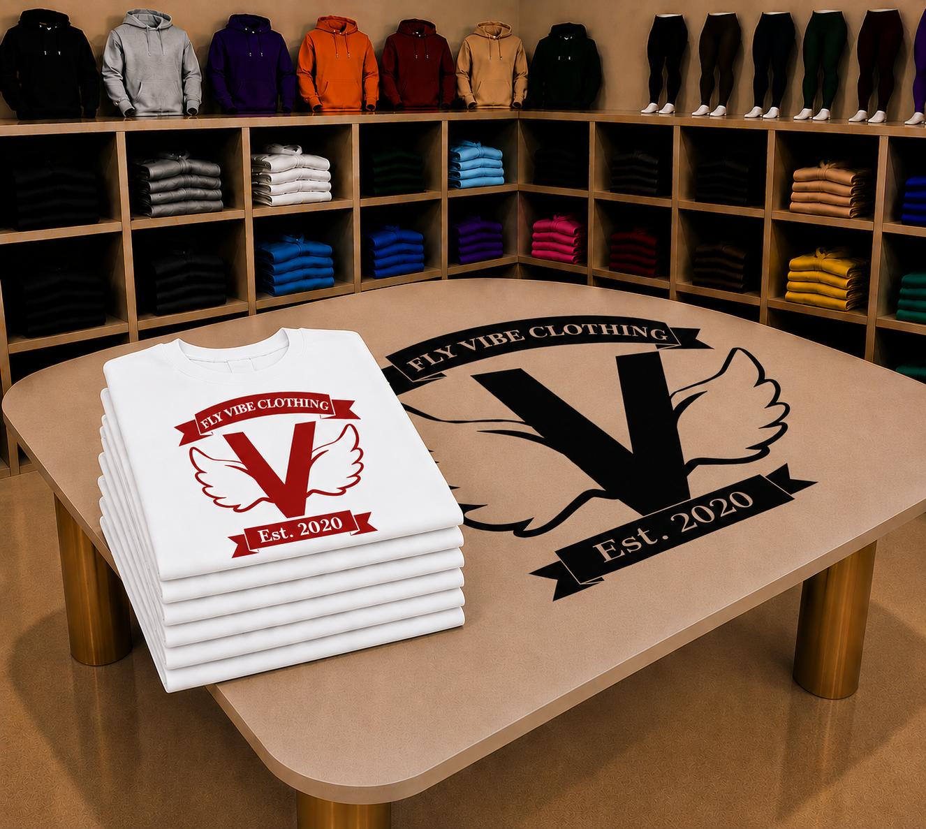 Fly Vibe Original T-Shirts - White/Red