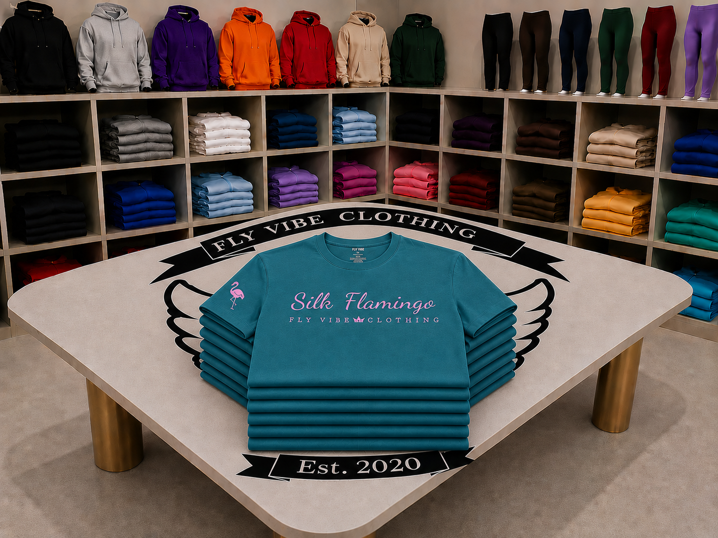 Silk Flamingo T-Shirt - Teal