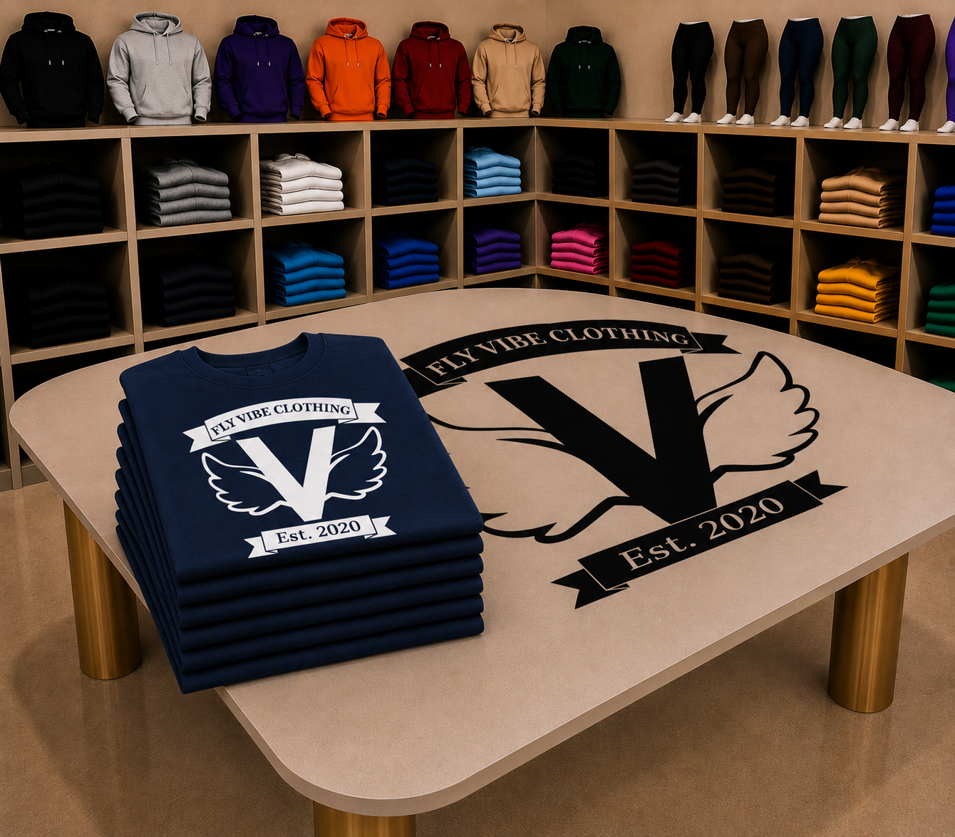 Fly Vibe Original T-Shirts - Navy/White