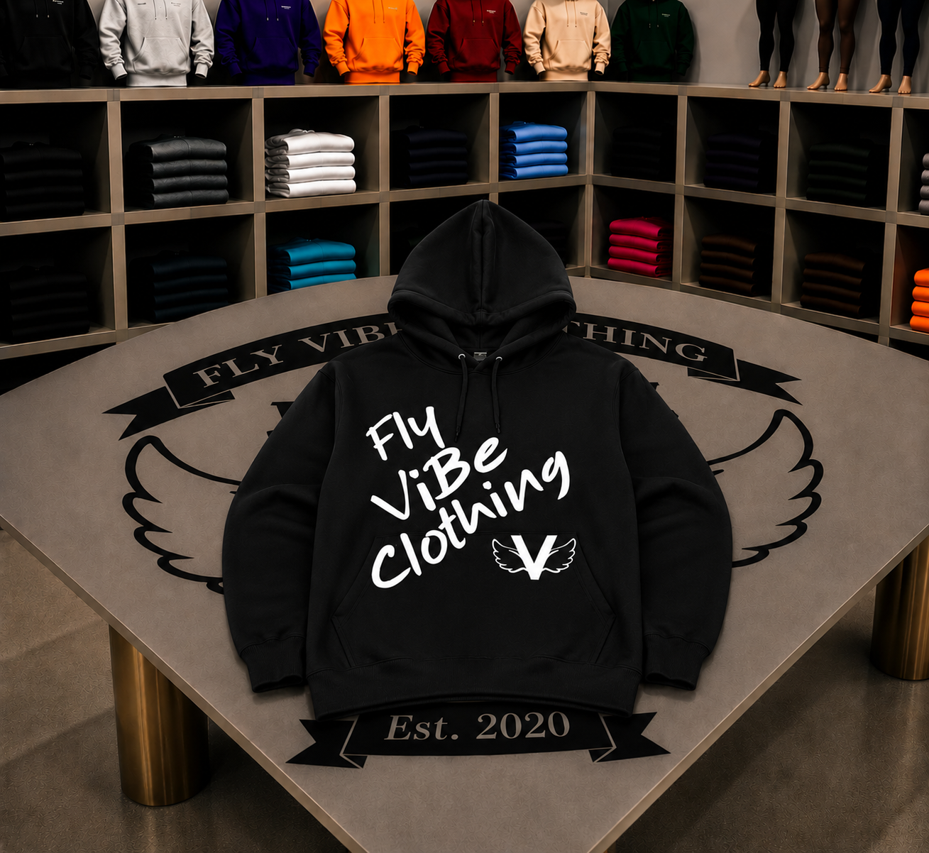 Fly Vibe Fresh Words Hoodie - Black/White