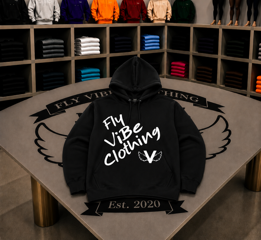 Fly Vibe Fresh Words Hoodie - Black/White