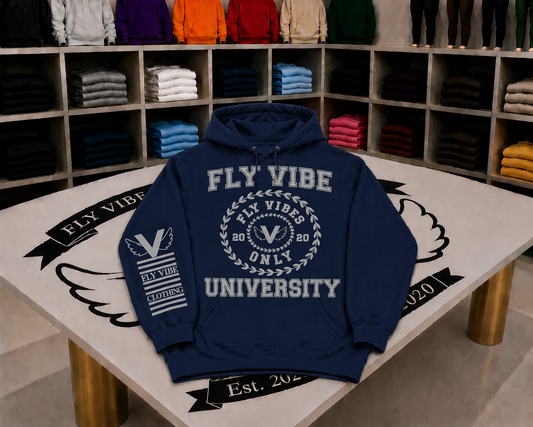 Fly Vibe University Hoodie - Navy/Grey