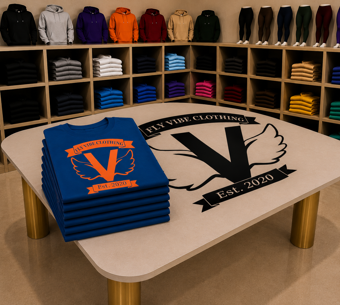 Fly Vibe Original T-Shirts - Royal/Orange