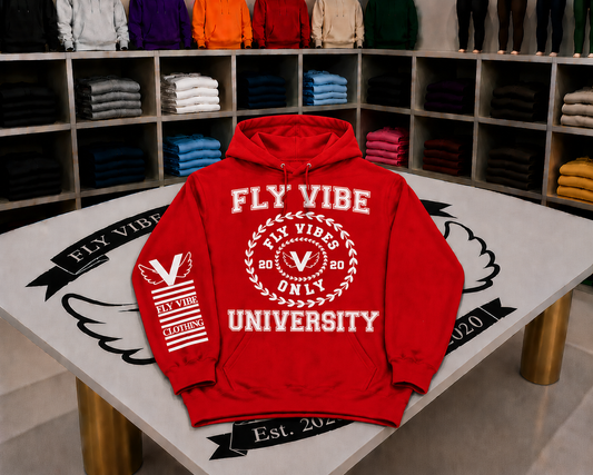 Fly Vibe University Hoodie - Red/White