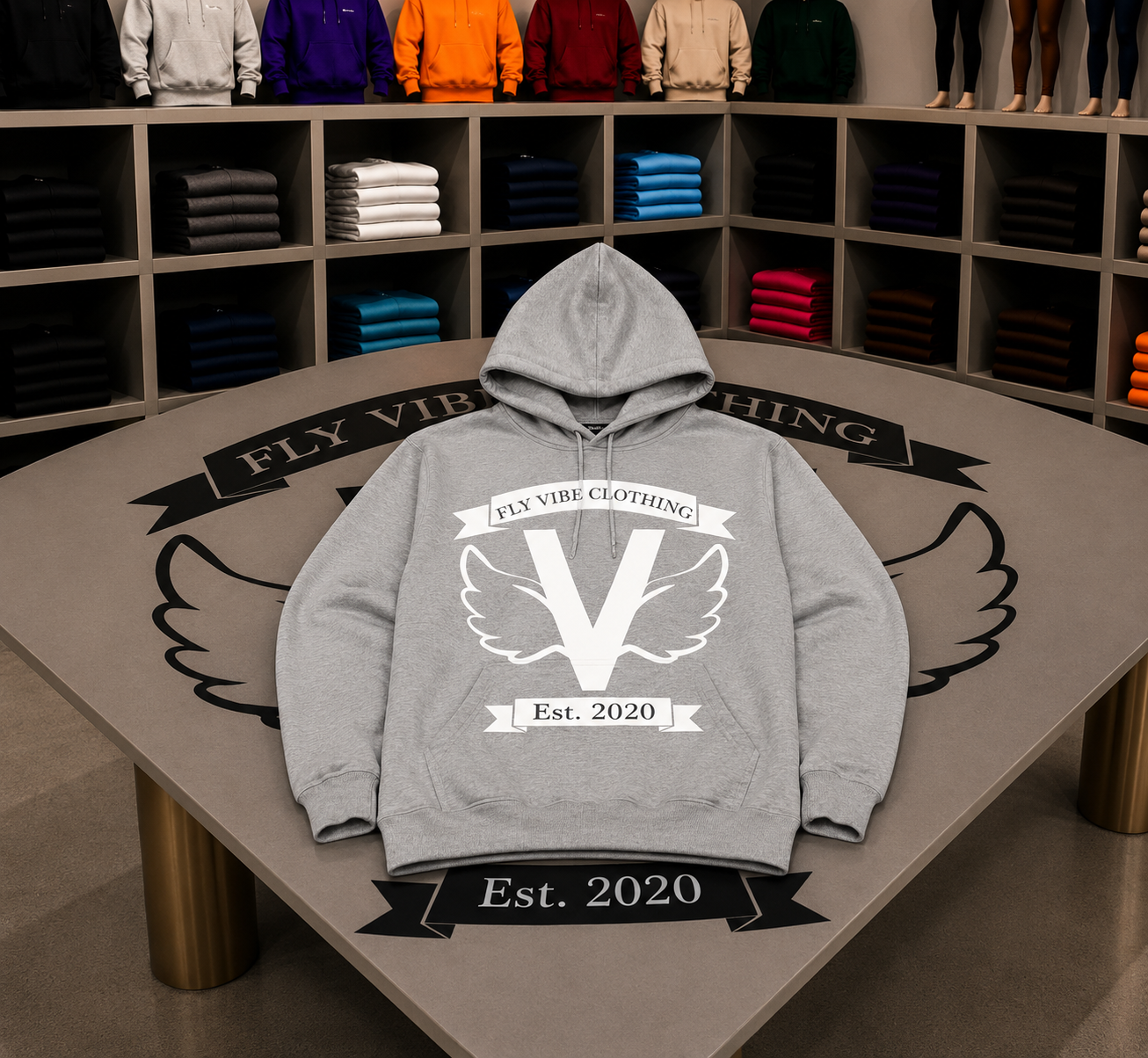 Fly Vibe Original Hoodie Grey/White