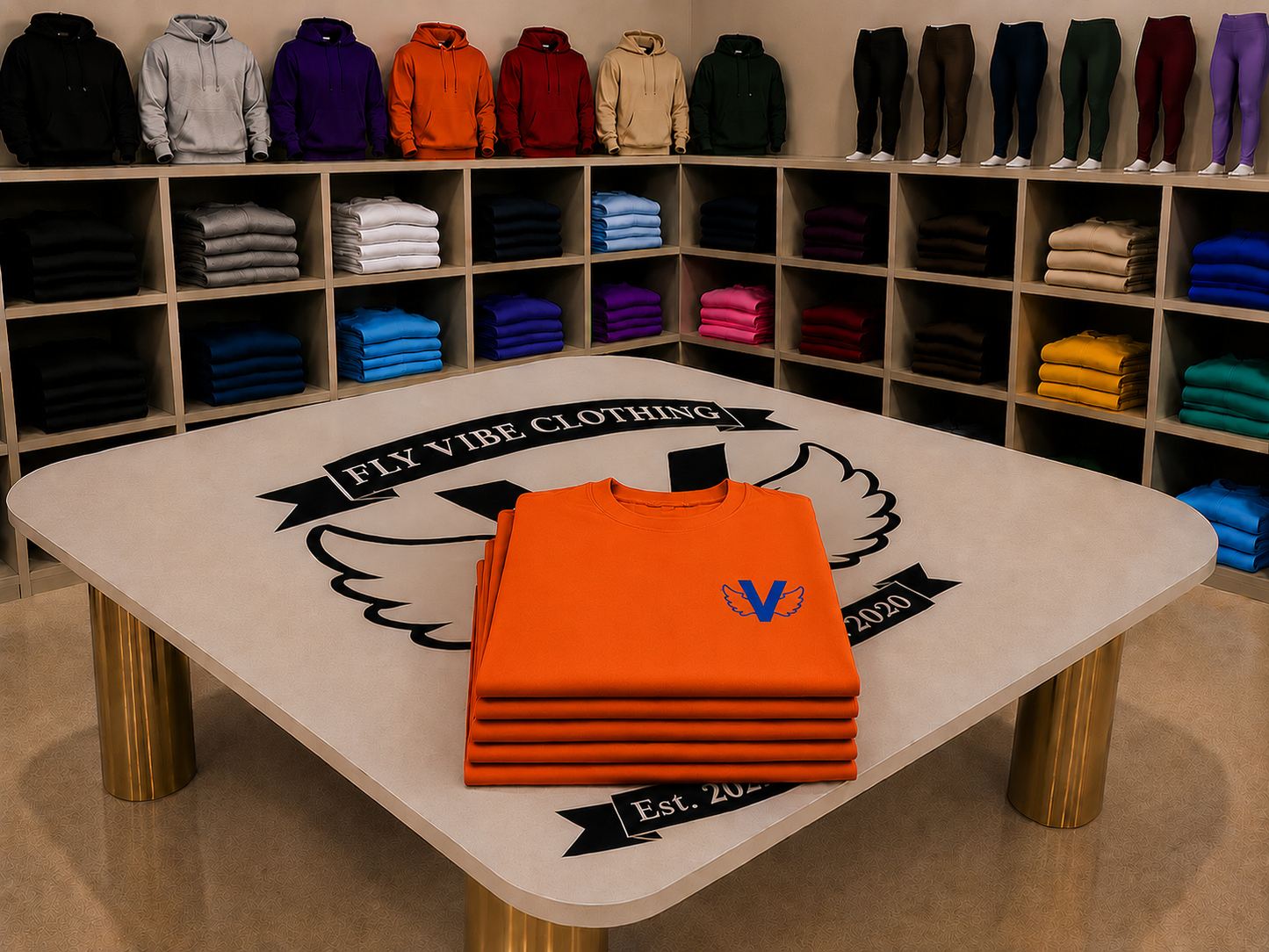 Fly Vibe Logo T - Orange/Blue