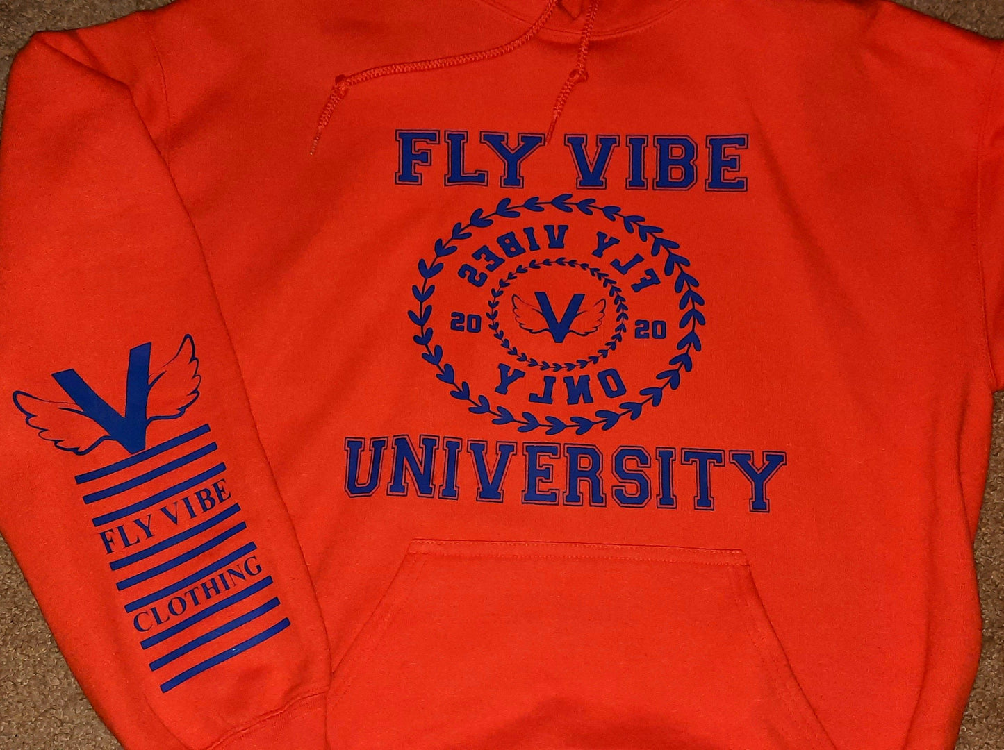 Fly Vibe University Hoodie - Orange/Royal