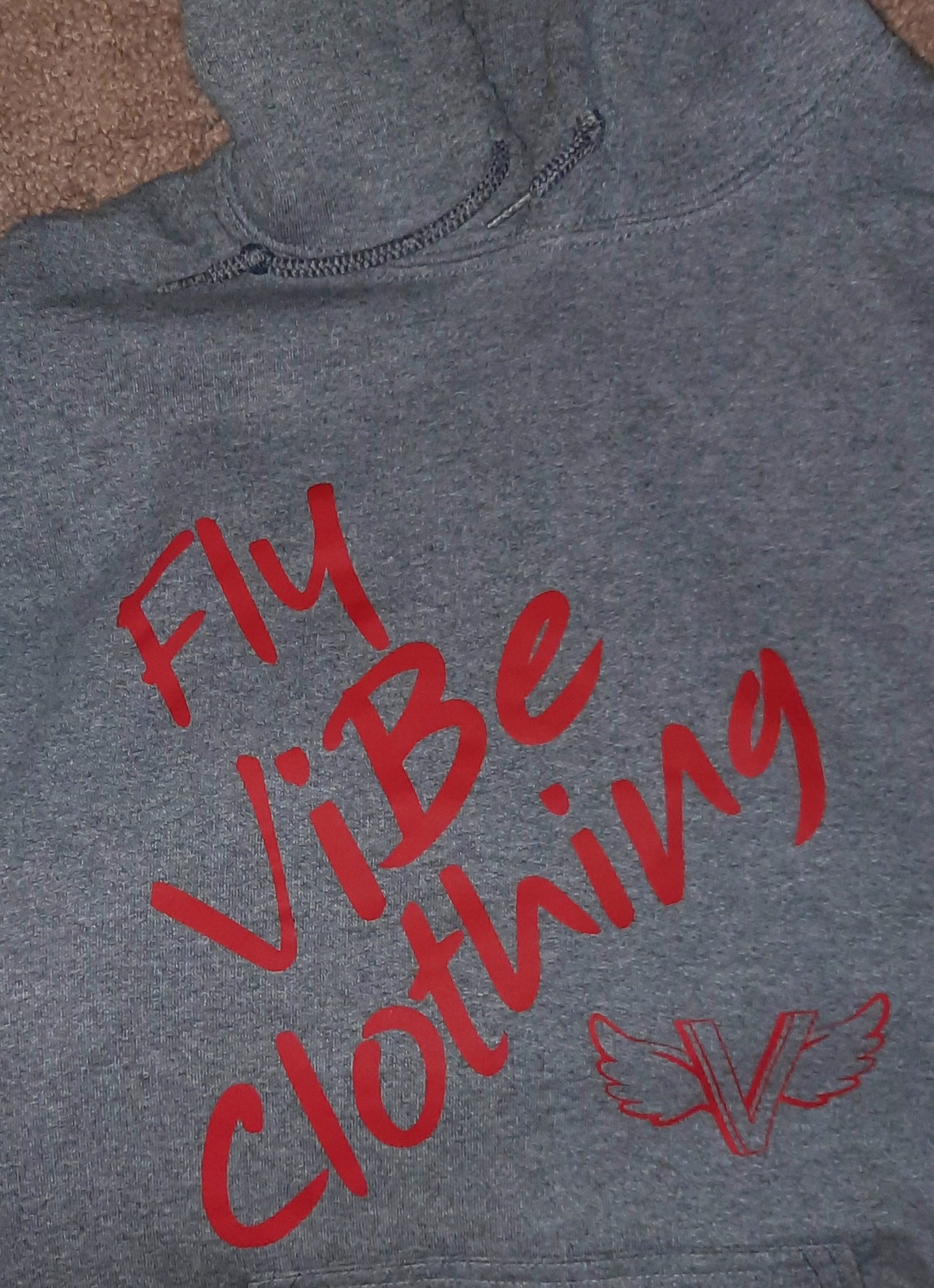 Fly Vibe Fresh Words Hoodie - Grey/Red