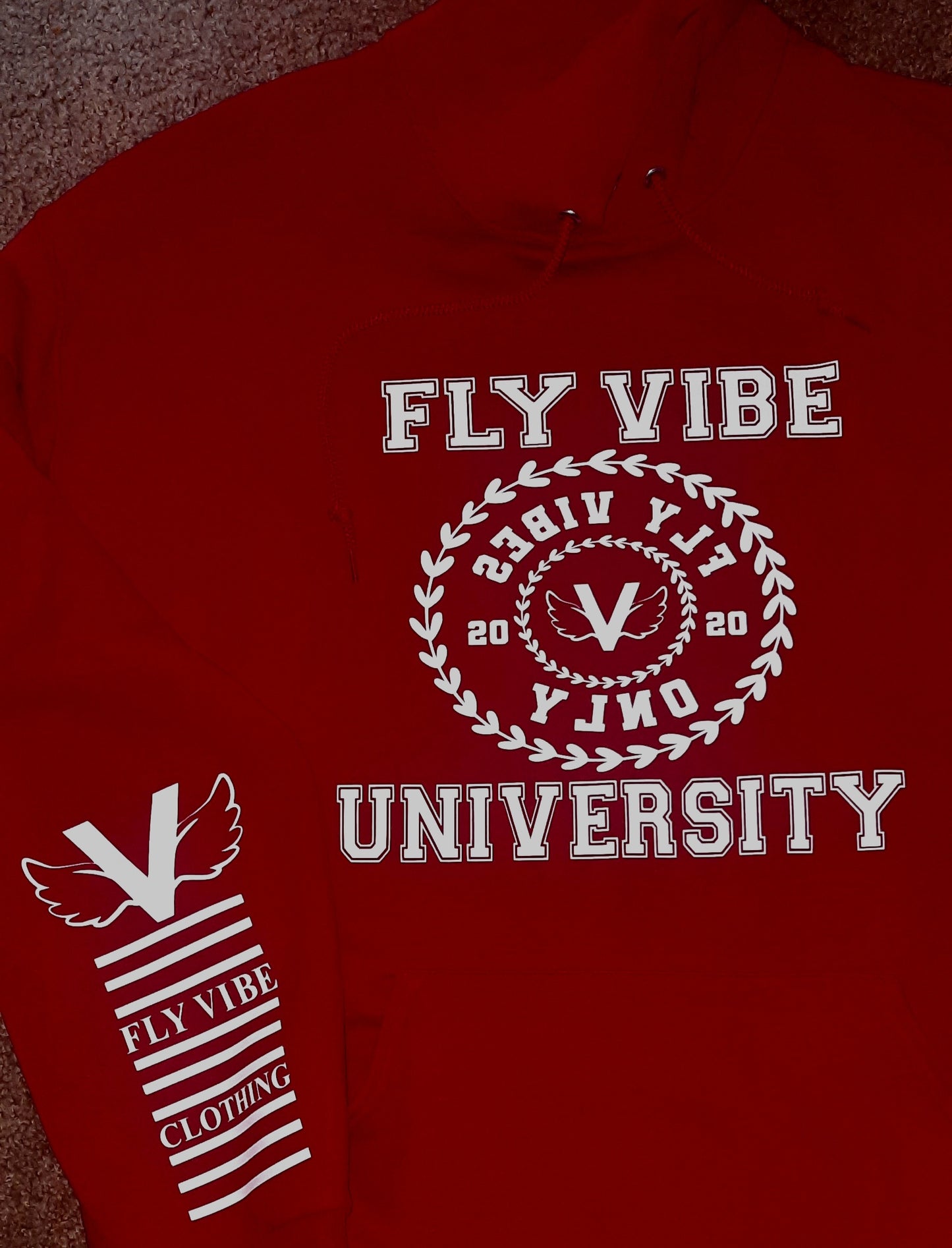 Fly Vibe University Hoodie - Red/White