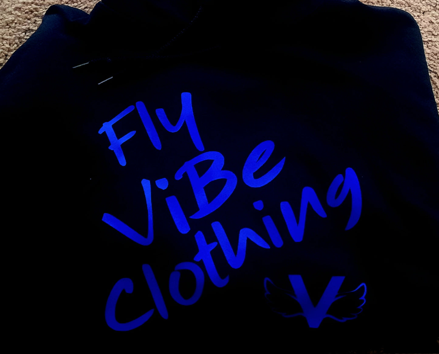 Fly Vibe Fresh Words Hoodie - Navy Blue/Royal Blue