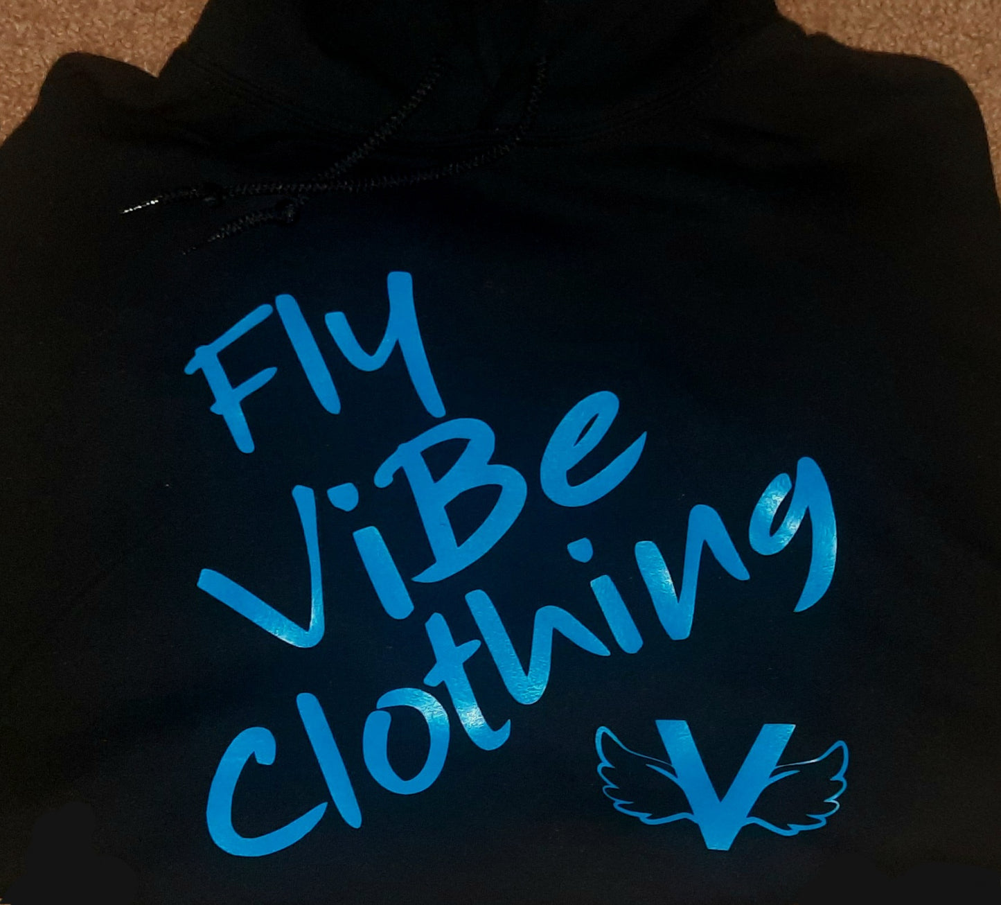 Fly Vibe Fresh Words Hoodie - Black/ Baby Blue