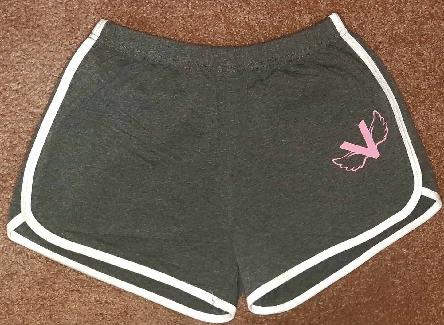 Fly Vibe Ladies Gym Shorts - Grey/White/Pink