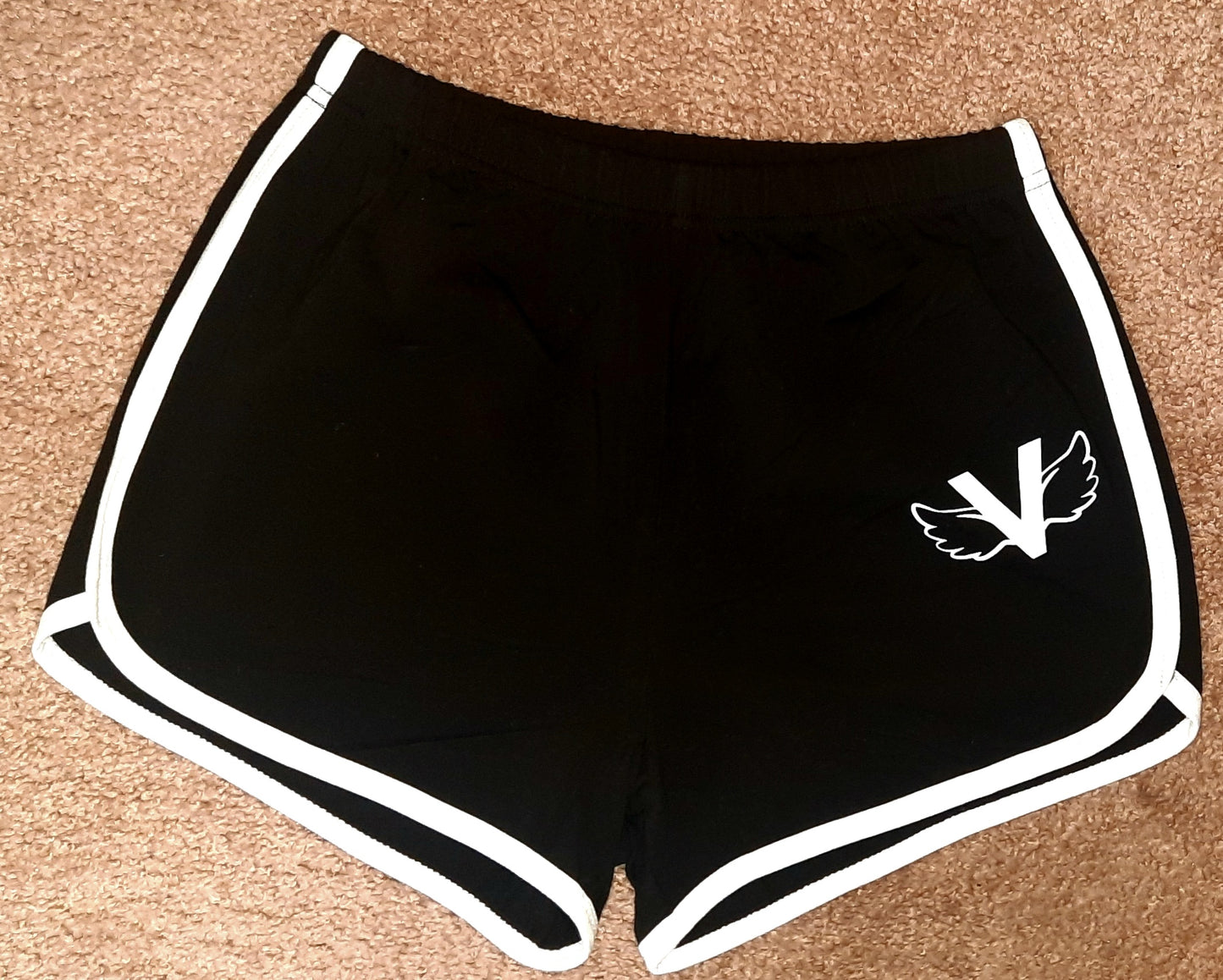 Fly Vibe Ladies Gym Shorts - Black/White