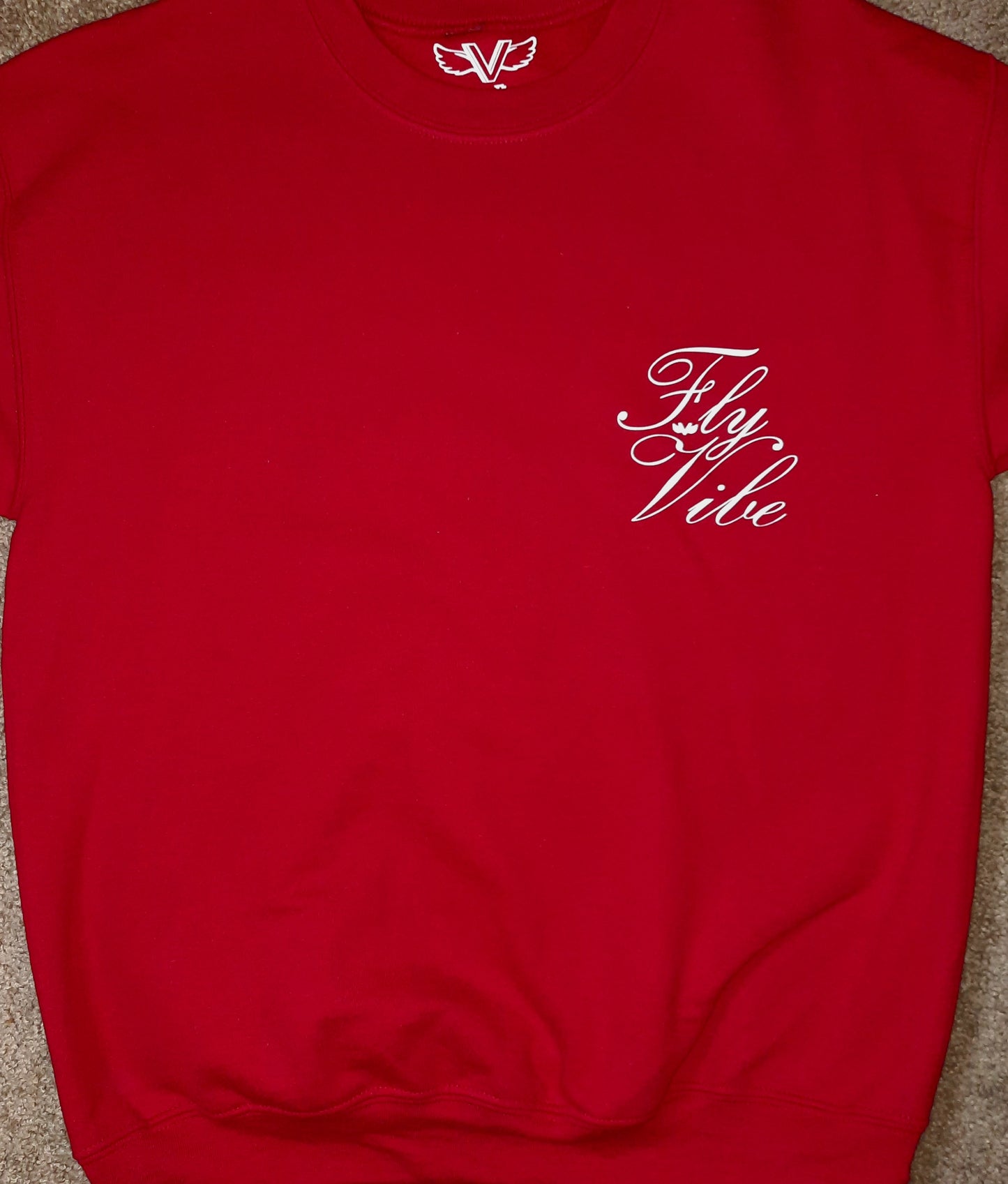 Fly Vibe Fancy Style Sweatshirt  - Red/White