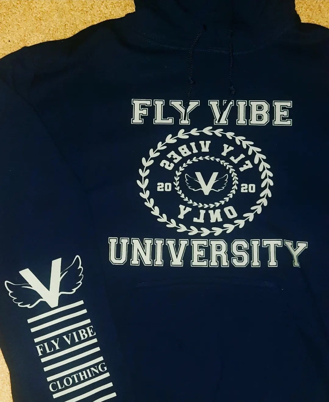 Fly Vibe University Hoodie - Navy/Grey