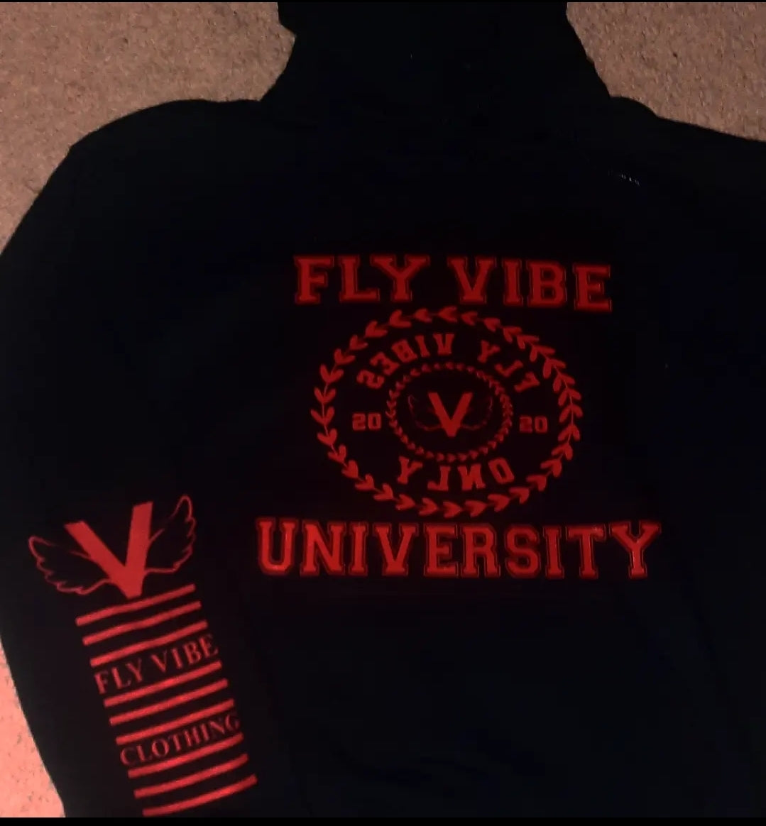 Fly Vibe University Hoodie - Black/Red