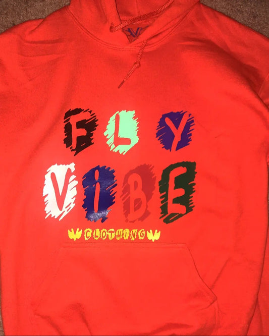 Fly Vibe Crayon Hoodie  - Orange